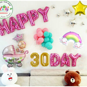 Set bóng đầy tháng bé gái