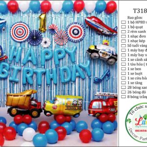 Set bóng trang trí sinh nhật chủ đề ô tô